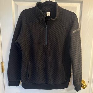 SENITA | Quilted Lux Athletic Jacket Top Black Size Medium